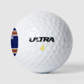 Navy Blue mit Orange White Stripes Team Jersey Golfball (Logo)