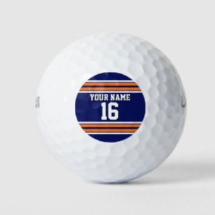 Navy Blue mit Orange White Stripes Team Jersey Golfball