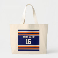 Navy Blue mit Orange White Stripes Team Jersey