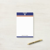 Navy Blue mit Orange White Stripes Team Jersey Post-it Klebezettel (Auf Schreibtisch)
