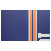Navy Blue mit Orange White Stripes Team Jersey Stoff (Fat Quarter (45,7 x 55,9 cm))