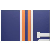 Navy Blue mit Orange White Stripes Team Jersey Stoff (Fat Quarter (45,7 x 55,9 cm))