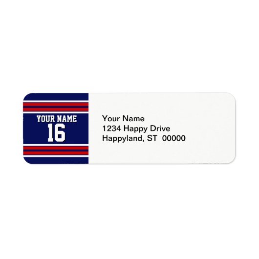 Navy Blue mit Red White Stripes Team Jersey (Vorne)