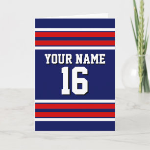 Navy Blue mit Red White Stripes Team Jersey