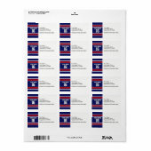 Navy Blue mit Red White Stripes Team Jersey Adressaufkleber (Vorne)