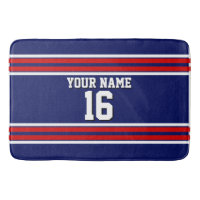 Navy Blue mit Red White Stripes Team Jersey