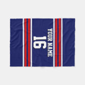 Navy Blue mit Red White Stripes Team Jersey Fleecedecke (Vorderseite (Horizontal))