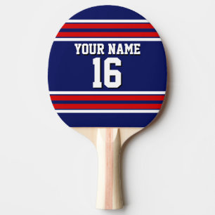 Navy Blue mit Red White Stripes Team Jersey Tischtennis Schläger