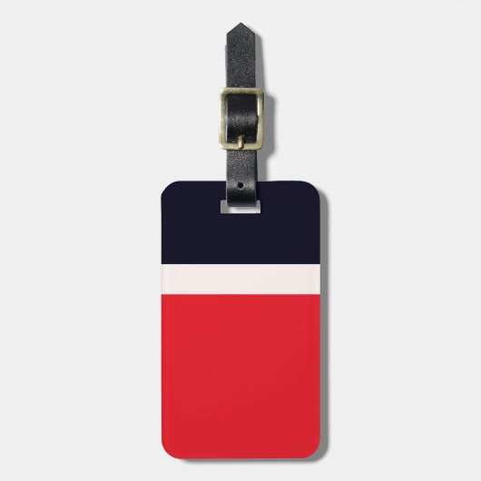 Navy Blue mit Rot Gepäckanhänger (Vorderseite vertikal)