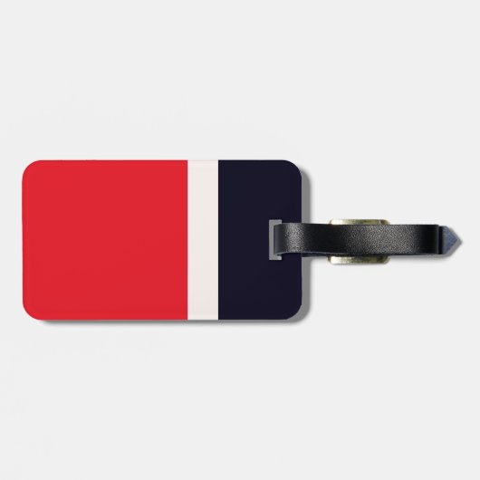 Navy Blue mit Rot Gepäckanhänger (Rückseite horizontal)