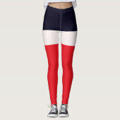 Navy Blue mit Rot Leggings (Vorderseite)