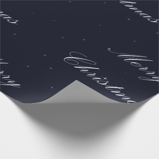 Navy Blue mit weißen frohen Weihnachten Geschenkpapier (Ecke)