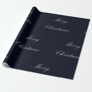 Navy Blue mit weißen frohen Weihnachten Geschenkpapier