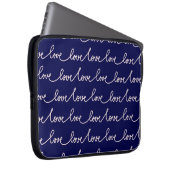 NAVY BLUE MIT WEISSEN LIEBEN-SKRIPT LAPTOPSCHUTZHÜLLE (Vorne Rechts)