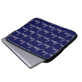 NAVY BLUE MIT WEISSEN LIEBEN-SKRIPT LAPTOPSCHUTZHÜLLE (Vorne Knopf)