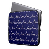 NAVY BLUE MIT WEISSEN LIEBEN-SKRIPT LAPTOPSCHUTZHÜLLE (Vorderseite Links)