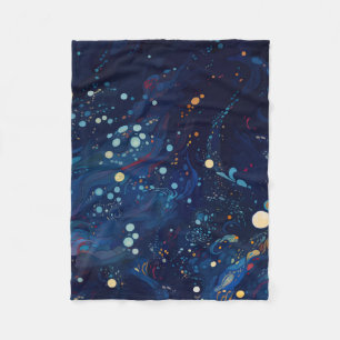 Navy Blue Mitternachtswirbelgalaxie abstrakt Fleecedecke