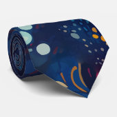 Navy Blue Mitternachtswirbelgalaxie abstrakt Krawatte (Gerollt)