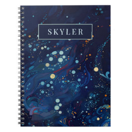 Navy Blue Mitternachtswirbelgalaxie abstrakt Notizblock