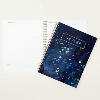 Navy Blue Mitternachtswirbelgalaxie abstrakt Planer