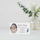 Navy Blue Mobile Notary QR Code Modernes Foto Visitenkarte (Stehend Vorderseite)