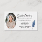 Navy Blue Mobile Notary QR Code Modernes Foto Visitenkarte (Vorderseite)