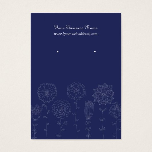 Navy Blue Mod-Blume Benutzerdefinierte Earring-Kar (Vorderseite)