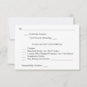 Navy Blue MOD Calligraphy w Meal RSVP Card (Rückseite)