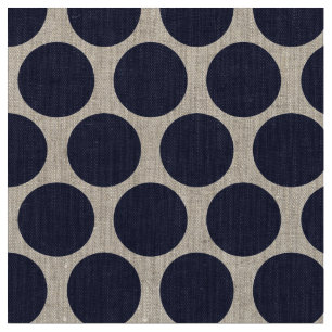 Navy Blue Mod Dots Stoff