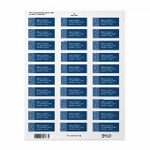 Navy Blue Modern Bar Mitzvah Address Label (Vorne)
