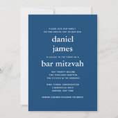 Navy Blue Modern Bar Mitzvah II Einladung (Vorderseite)