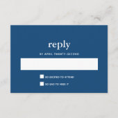 Navy Blue Modern Bar Mitzvah II Postkartenantwort RSVP Karte (Vorderseite)