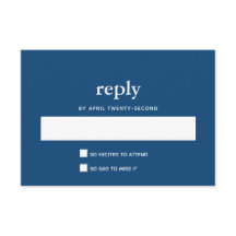 Navy Blue Modern Bar Mitzvah II Postkartenantwort