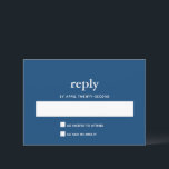 Navy Blue Modern Bar Mitzvah II Postkartenantwort RSVP Karte<br><div class="desc">Diese trendige Antwortkarte mit fett gedruckten Buchstaben auf der Vorderseite und einer Mailadresse auf der Rückseite macht sie zu einer perfekten Postkartenantwort. Fügen Sie den Text mithilfe des Vorlagenformulars hinzu. Ändern Sie den Schriftart,  das Layout und die Farben mithilfe der Funktion Anpassen.</div>