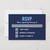 Navy Blue Modern Bar Mitzvah UAWG RSVP Karte (Vorderseite)