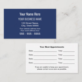 Navy Blue Modern Beruflich Appointing Card Terminkarte