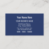Navy Blue Modern Beruflich Appointing Card Terminkarte (Vorderseite)