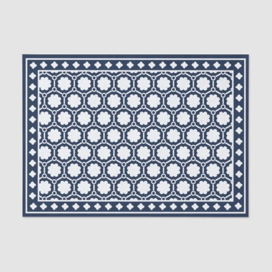 Navy Blue Modern Bone Inlay Decoupage Paper Seidenpapier (Vorderseite)