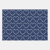 Navy Blue Modern Botanical Simple Wrapping Paper Geschenkpapier Set (Vorderseite 2)