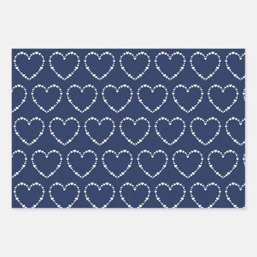 Navy Blue Modern Botanical Simple Wrapping Paper Geschenkpapier Set (Vorderseite 2)