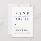 Navy Blue Modern Chic Simple Typografy UAWG RSVP Karte (Vorderseite)
