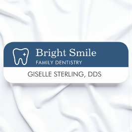 Navy Blue Modern Dentist Tooth Office Namensschild