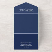 Navy Blue Modern Elegant Simple Wedding All In One Einladung (Außenbereich)