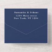 Navy Blue Modern Elegant Simple Wedding All In One Einladung (Rückseite)