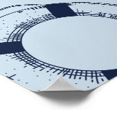 Navy Blue Modern Fishing Boy Baby Dusche Willkomme Poster (Ecke)