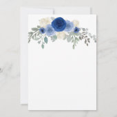 Navy Blue Modern Floral 100. Geburtstag Einladung (Rückseite)