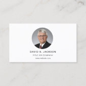 Navy Blue Modern Foto mit QR Code Social Media Visitenkarte (Vorderseite)