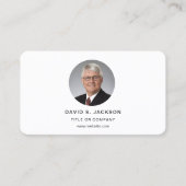 Navy Blue Modern Foto mit QR Code Social Media Visitenkarte (Vorderseite)