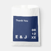 Navy Blue Modern Gastgeschenk Hochzeit Bags Geschenktütchen (Vorderseite)