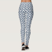 Navy Blue Modern Geometric Pattern Leggings (Rückseite)